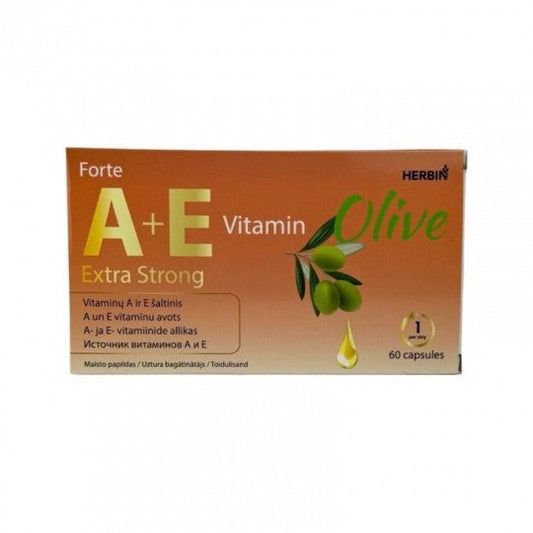 HERBIN A+E OLIVE Forte Extra Strong maisto papildas, 60 kapsulių-Sveikatai-Damų Kampelis