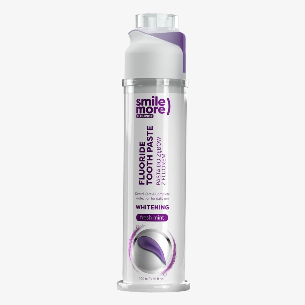 HISKIN Smile More balinanti mėtų skonio dantų pasta su dozatoriumi, 100 ml. - sveikatai - Damų Kampelis