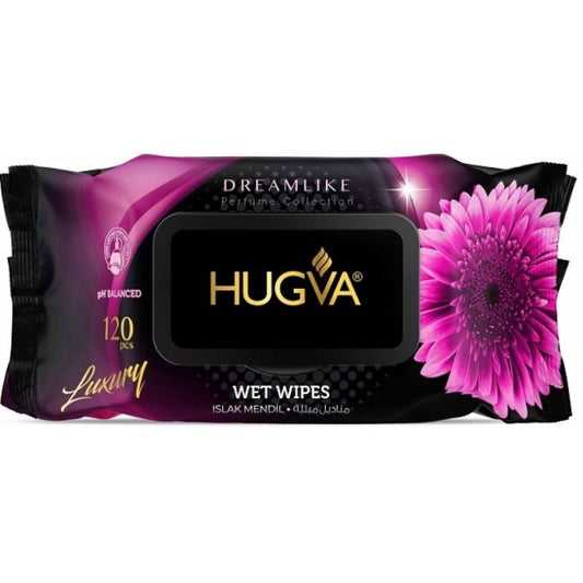 HUGVA - DREAMLIKE Drėgnos servetėlės, 120 vnt - kūnui - Damų Kampelis