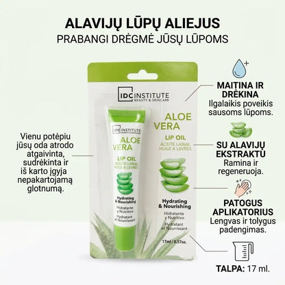 IDC INSTITUTE lūpų aliejus Alavijas (Aloe Vera), 17 ml-Lūpų priežiūra-Damų Kampelis