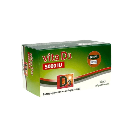 Maisto papildas VITAMINAS D3 5000 TV, 30 kaps. "JutaVit" - sveikatai - Damų Kampelis