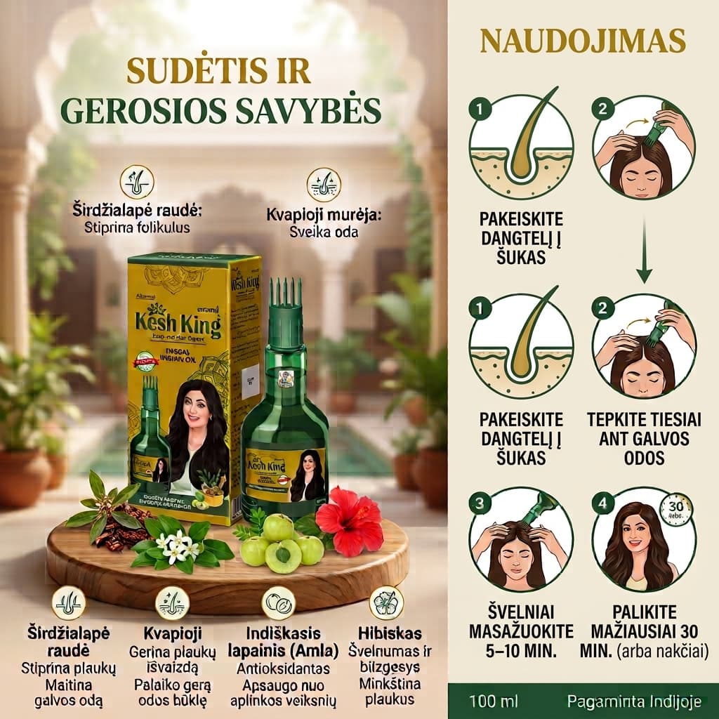 KESH KING žolelių aliejus plaukams, 100 ml.-Plaukams-Damų Kampelis