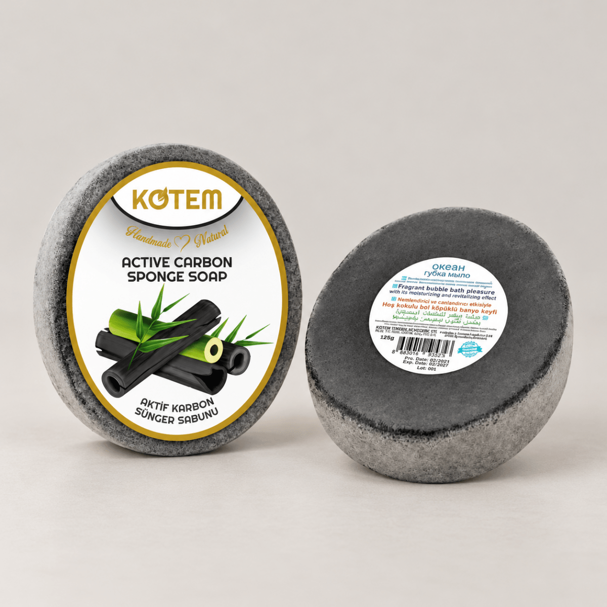 KOTEM Kempinė-muilas(pasirinkite aromatą), 125g-Kūnui-Damų Kampelis