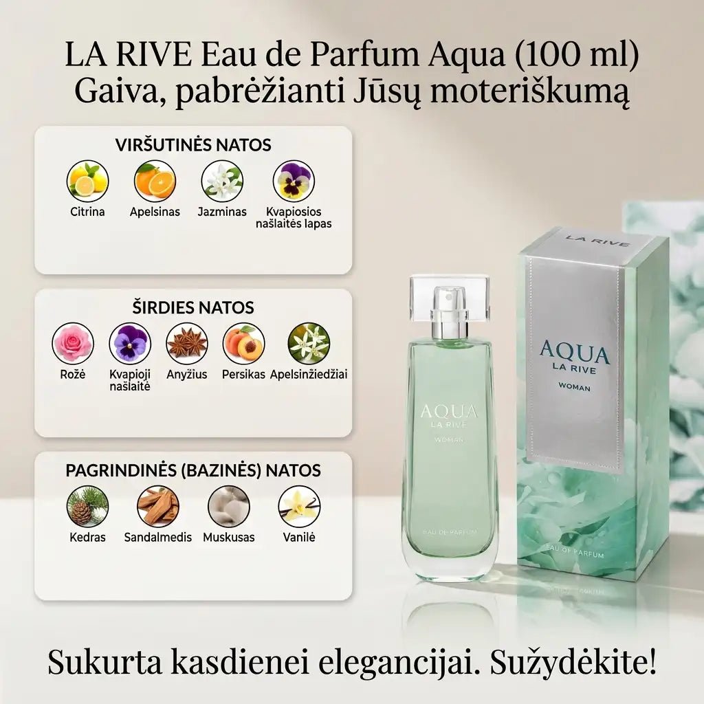 LA RIVE kvapusis vanduo moterims Aqua, 100 ml-kvepalai-Damų Kampelis