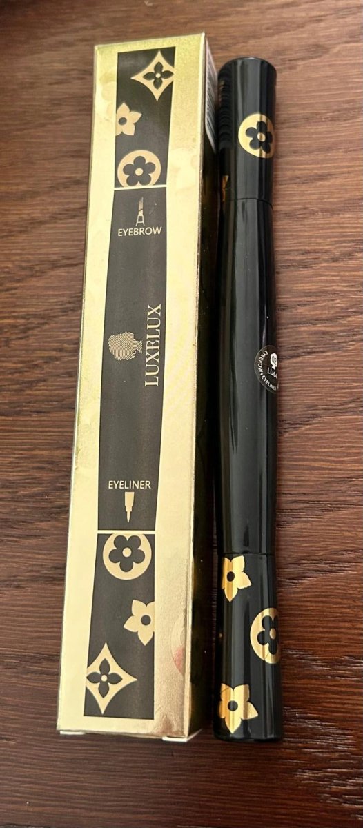 LUXELUX Akių ir antakių pieštukas 2in1. Juodas(akių),rudas(antakių) vandeniui atsparus, 0.5ml - veidui - Damų Kampelis