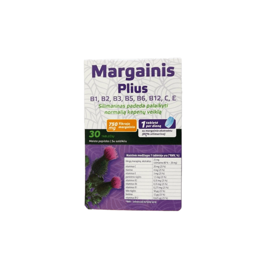 Maisto papildas Margainis Plius B grupės vitaminai, 30 tablečių-Sveikatai-Damų Kampelis