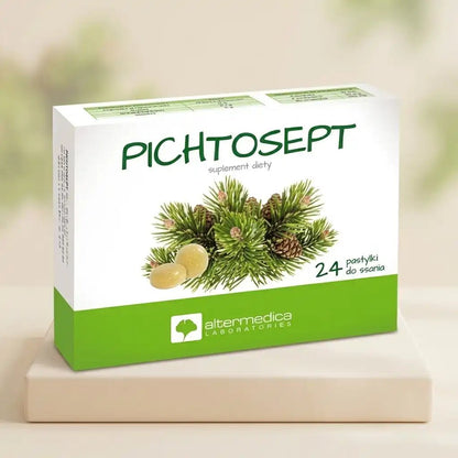 Maisto papildas PICHTOSEPT pastilės su sibiro eglės aliejumi, 24 pastilės-Sveikatai-Damų Kampelis