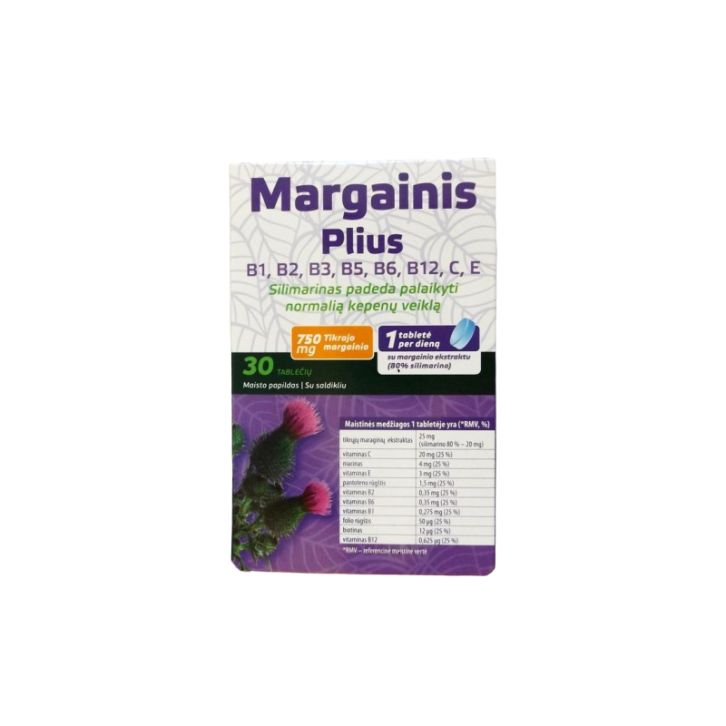 Maisto papildas Margainis Plius B grupės vitaminai, 30 tablečių