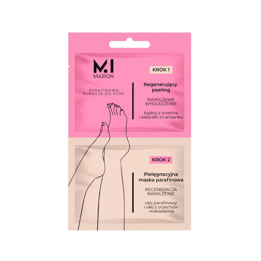 MARION parafino procedūra pėdoms. Šveitiklis + parafino kaukė Mi Marion Spa, 6,5+6ml