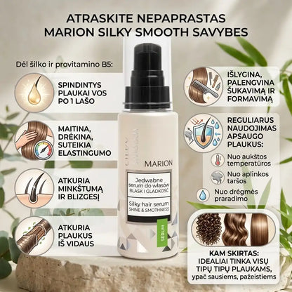 MARION Silky Smooth šilkinis plaukų serumas, blizgesys ir švelnumas, 50 ml
