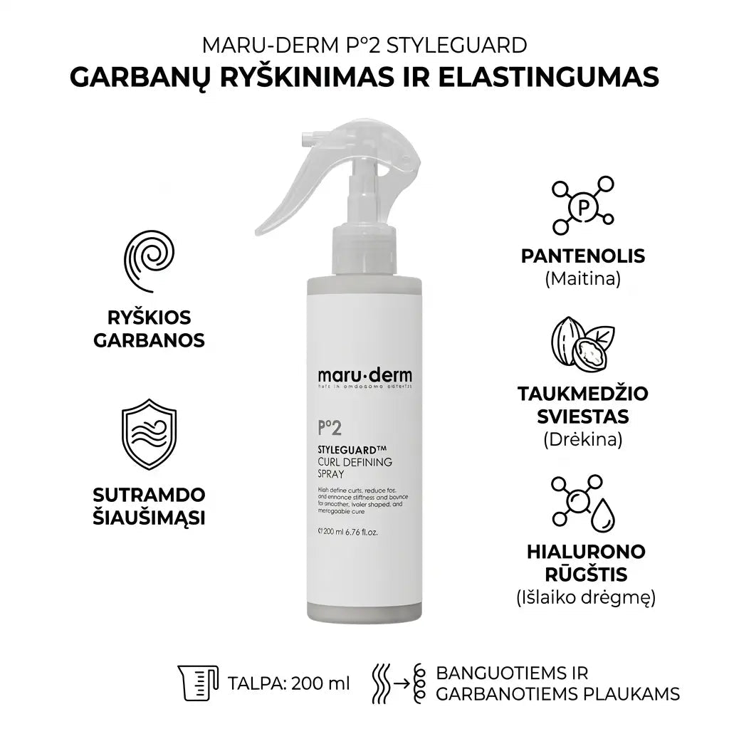 MARUDERM StyleGuard purškiklis plaukams garbanų formavimui, 200 ml-Plaukų priežiūra-Damų Kampelis