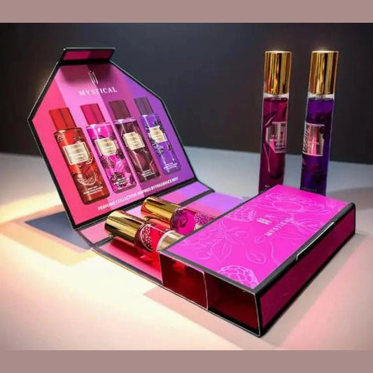 MYSTICAL moteriškų kvepalų dovanų rinkinys, 4x20ml.(vaisių aromatai) - kūnui - Damų Kampelis