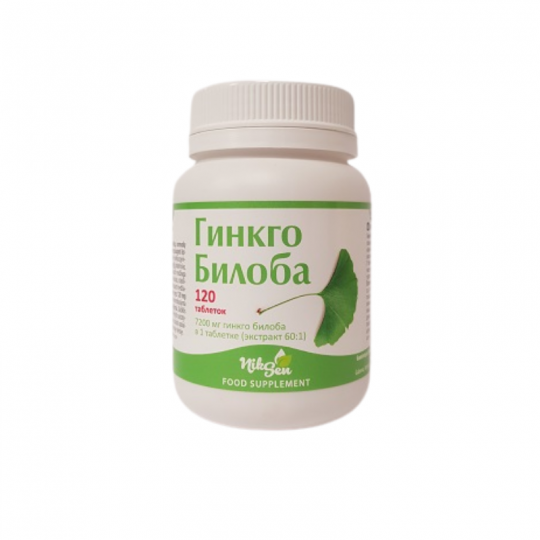 NIKSEN Ginkgo Biloba maisto papildas, ginkmedžio ekstraktas, 120 tablečių-Sveikatai-Damų Kampelis