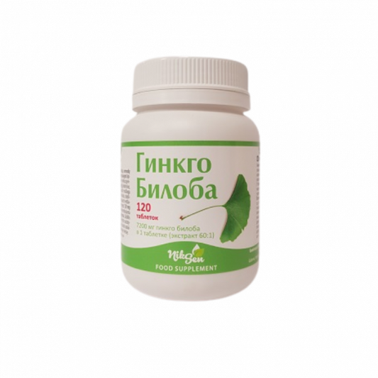 NIKSEN Ginkgo Biloba maisto papildas, ginkmedžio ekstraktas, 120 tablečių-Sveikatai-Damų Kampelis