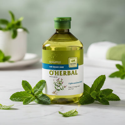 OHERBAL šampūnas riebiems plaukams su mėtos ekstraktu, 500 ml - plaukams - Damų Kampelis