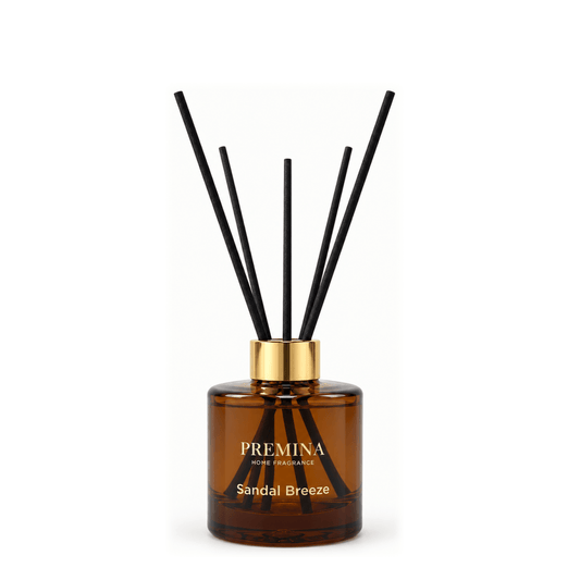 PREMINA Sandal Breeze namų kvapas su lazdelėmis, 120 ml-kvapai-Damų Kampelis