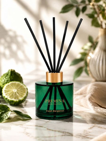 PREMINA Fresh Bergamot namų kvapas su lazdelėmis, 120 ml