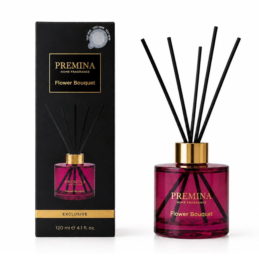 PREMINA Flower Bouquet namų kvapas su lazdelėmis, 120 ml