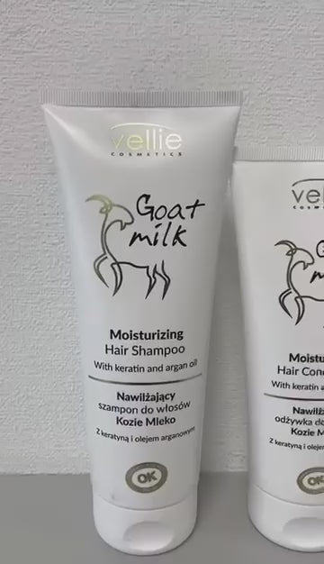 VELLIE COSMETICS Goat Milk drėkinamasis plaukų kondicionierius, 200 ml