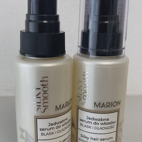 MARION Silky Smooth šilkinis plaukų serumas, blizgesys ir švelnumas, 50 ml video pristatymas
