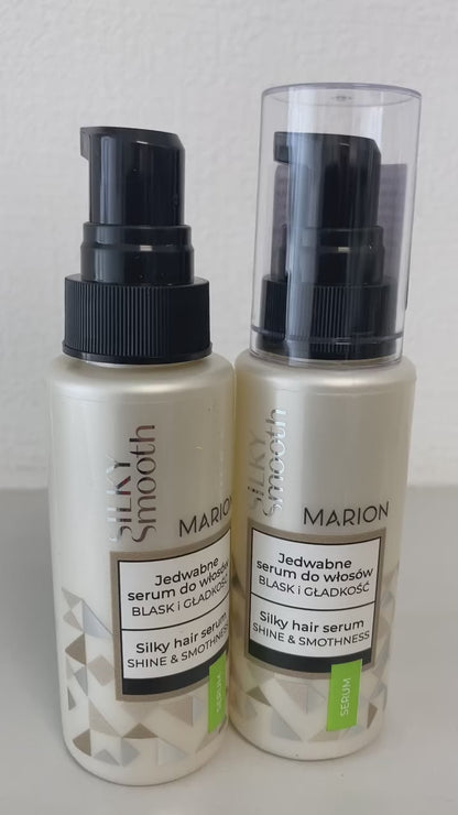 MARION Silky Smooth šilkinis plaukų serumas, blizgesys ir švelnumas, 50 ml video pristatymas