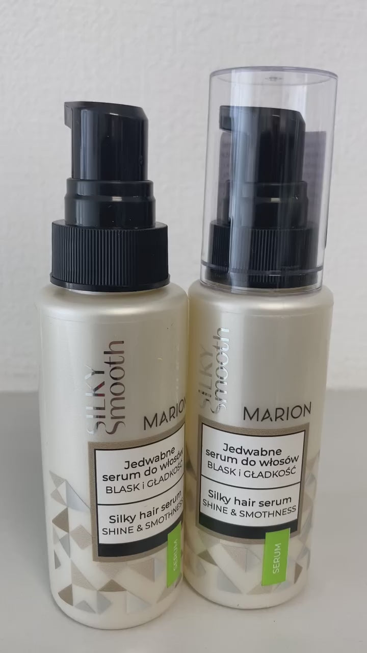 MARION Silky Smooth šilkinis plaukų serumas, blizgesys ir švelnumas, 50 ml video pristatymas