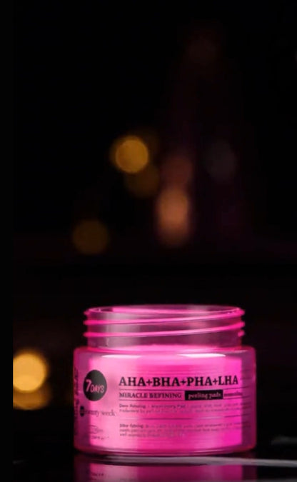 7 DAYS My Beauty Week šveičiamieji veido padeliai AHA+BHA+PHA+LHA, 50 vnt., 150 ml