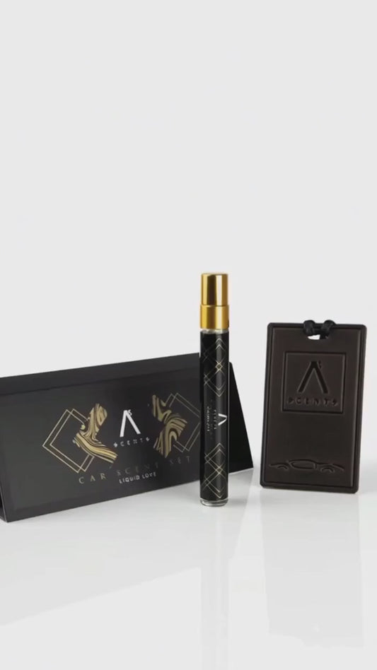ASScents kvapų rinkinys automobiliui Harmony. Natūralios odos kortelė+10 ml purškiklis