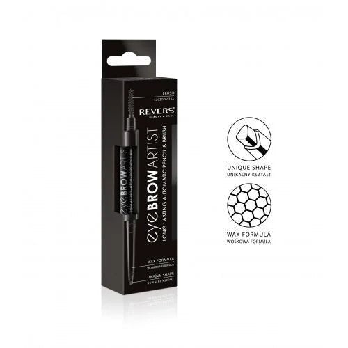 Automatinis antakių pieštukas ir šepetėlis REVERS EYE BROW ARTIST juodos spalvos, 1 vnt.-veidui-Damų Kampelis