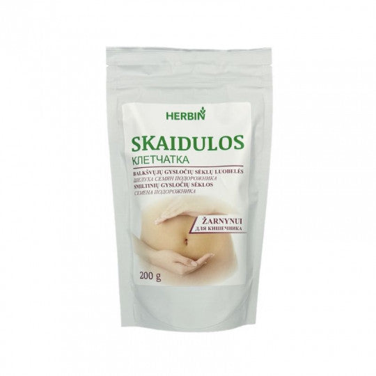 HERBIN Skaidulos žarnynui - Gysločių sėklų luobelės + Gysločių sėklos, 200 g