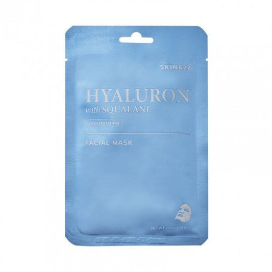 SKIN627 lakštinė veido kaukė drėkinamoji su hialuronu ir skvalanu, 22 ml. - veidui - Damų Kampelis