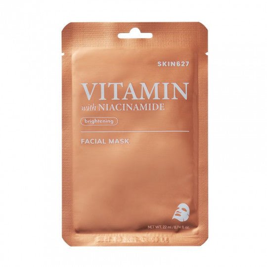 SKIN627 kaukė veidui lakštinė skaistinamoji su vitaminais ir niacinamidu, 22 ml. - veidui - Damų Kampelis