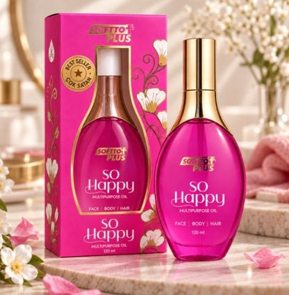 SOFTTO PLUS So Happy universalus aliejus veidui, kūnui ir plaukams, 120 ml-Plaukams, veidui ir kūnui-Damų Kampelis