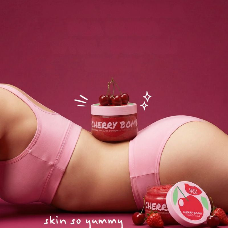 Tutti Frutti Cherry Bomb kūno šveitiklis su cukrumi, 300 g
