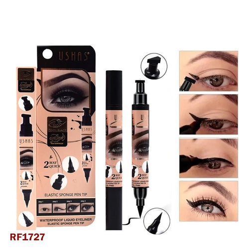 USHAS Vandeniui atsparus skystas akių pieštukas 2in1 "Katės akys" 0,3mg - veidui - Damų Kampelis