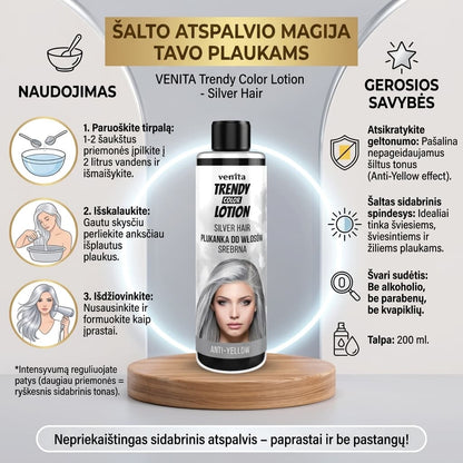 Venita Trendy Color Lotion plaukų skalavimo priemonė 200 ml. - Sidabriniai plaukai-Plaukams-Damų Kampelis