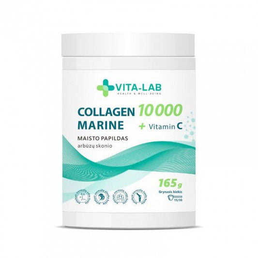 VITA - LAB Kolagenas marine 10000 + vitaminas C, 165 g.(Lietuviškas) - sveikatai - Damų Kampelis