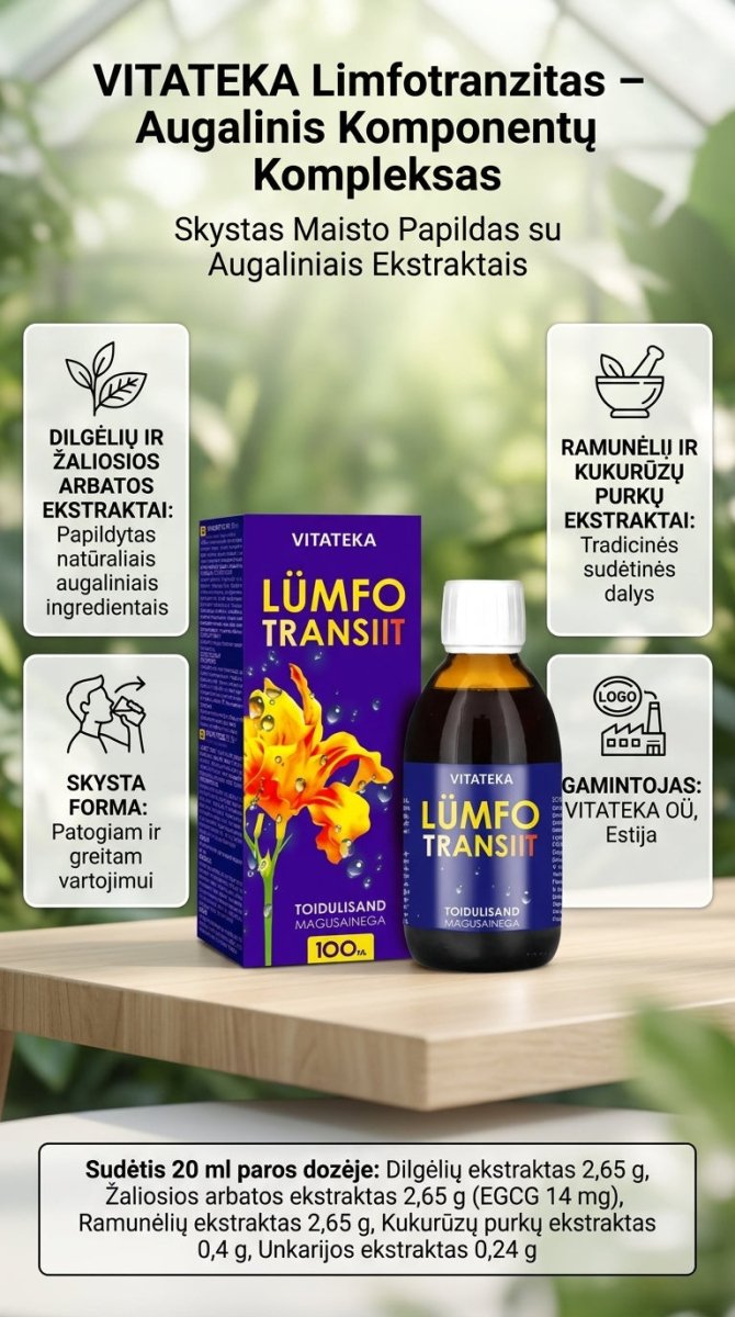VITATEKA Limfotranzitas maisto papildas lieknėjimui, 100 ml-Sveikatai-Damų Kampelis