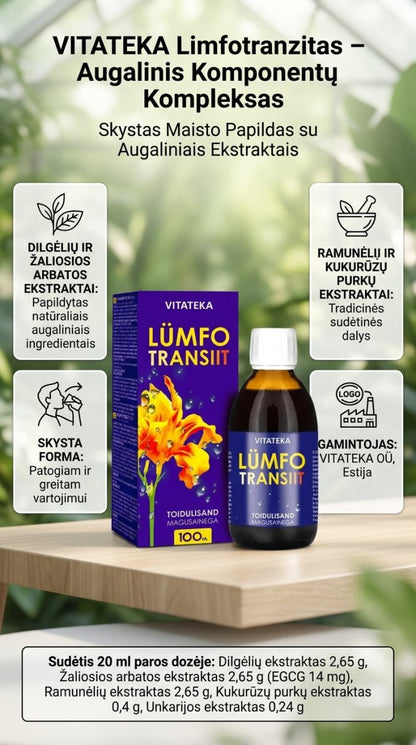 VITATEKA Limfotranzitas maisto papildas lieknėjimui, 100 ml-Sveikatai-Damų Kampelis
