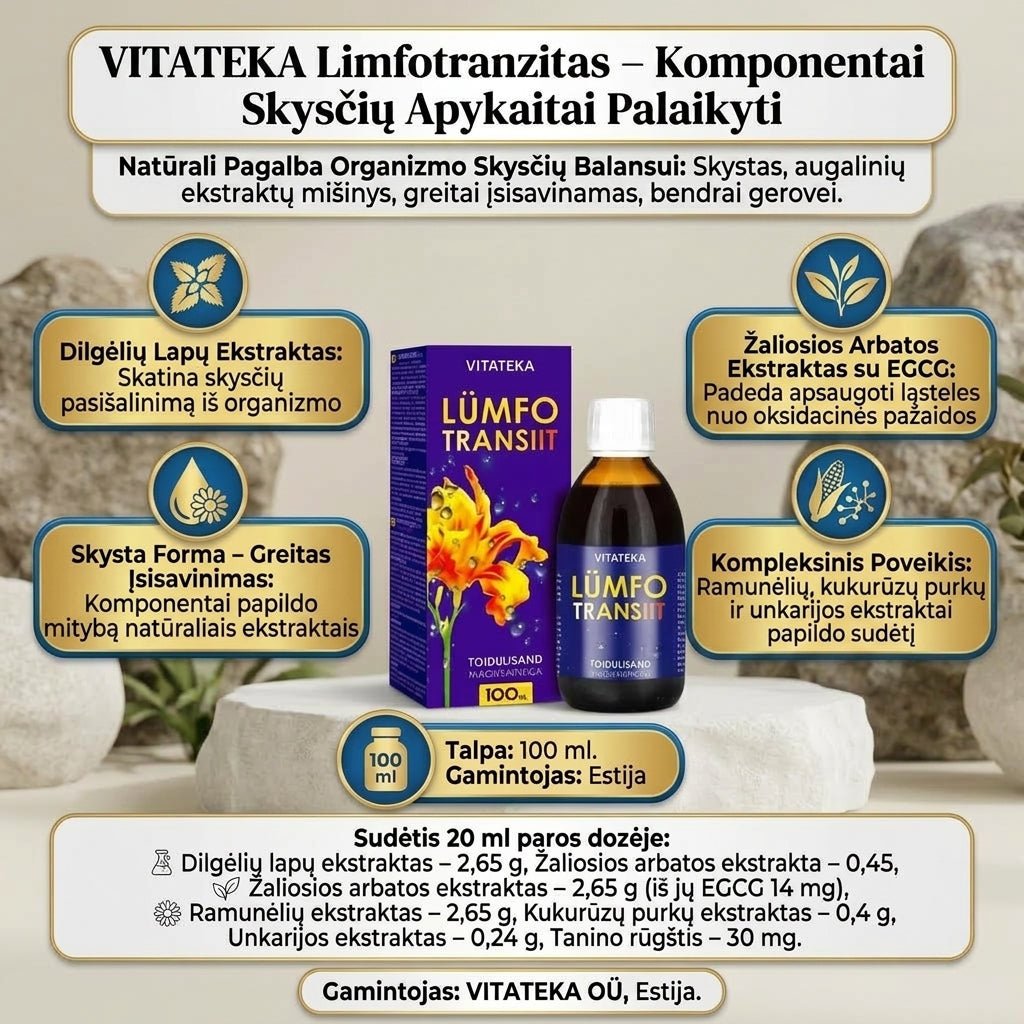 VITATEKA Limfotranzitas maisto papildas lieknėjimui, 100 ml-Sveikatai-Damų Kampelis