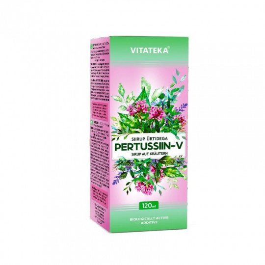 VITATEKA Pertusin-V žolelių sirupas su vitaminu C, 120 ml-Sveikatai-Damų Kampelis
