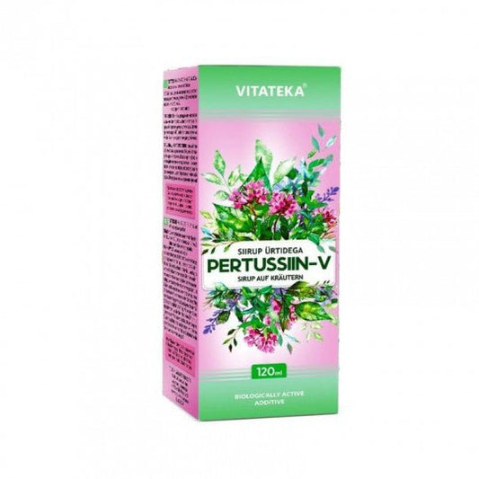 VITATEKA Pertusin-V žolelių sirupas su vitaminu C, 120 ml-Sveikatai-Damų Kampelis