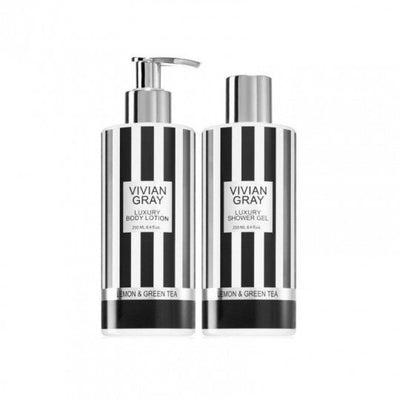 VIVIAN GRAY rinkinys dušo želė ir kūno losjonas Lemon & Green Tea, 2 x 250 ml - kūnui - Damų Kampelis