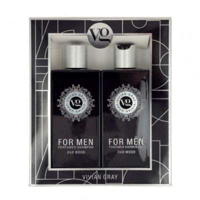 VIVIAN GRAY rinkinys vyrams dušo želė ir šampūnas Oud Wood, 2x350 ml - kūnui - Damų Kampelis