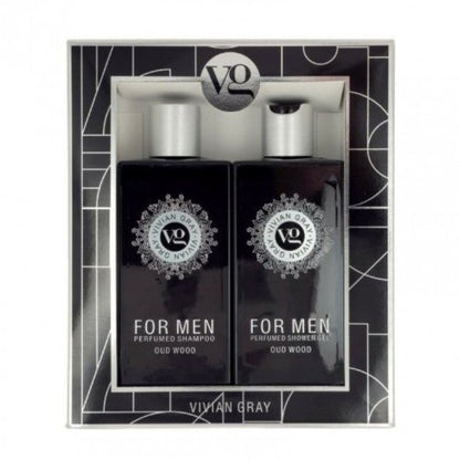 VIVIAN GRAY rinkinys vyrams dušo želė ir šampūnas Oud Wood, 2x350 ml - kūnui - Damų Kampelis