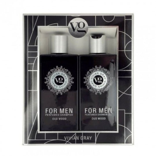 VIVIAN GRAY rinkinys vyrams dušo želė ir šampūnas Oud Wood, 2x350 ml - kūnui - Damų Kampelis